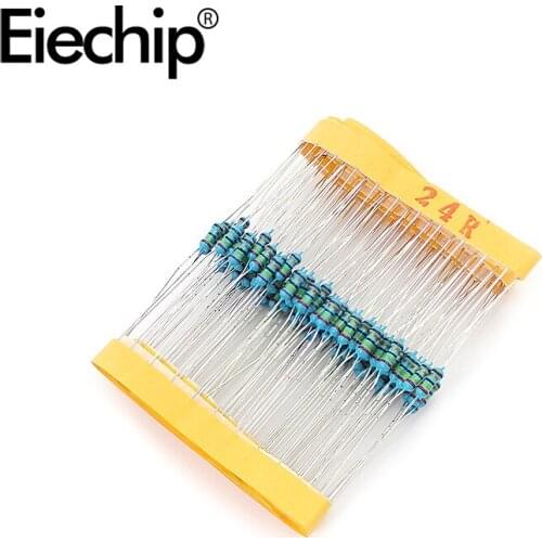 100pcs/lot 1/4W 1% Metal film resistor 24R 0.25W resistance 24 ohm Throught Hole