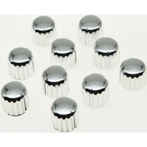 10x Silver Plastic Guitar AMP Amplifier Knobs Knurled Pointer Knob 18x17(mm)