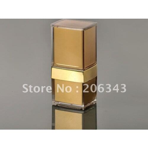 15ml gold square shape press pump lotion.emusion bottle,cosmetic container,press pump bottle ,Cosmetic bottle