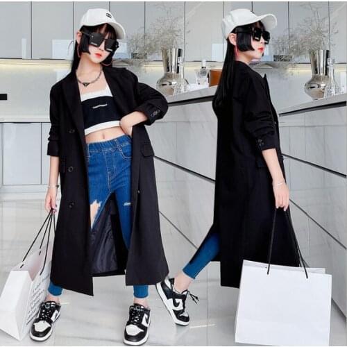 2021 Korean style girls blazer fashion cotton full sleeve good quality autumn girls coat 5-10t B825