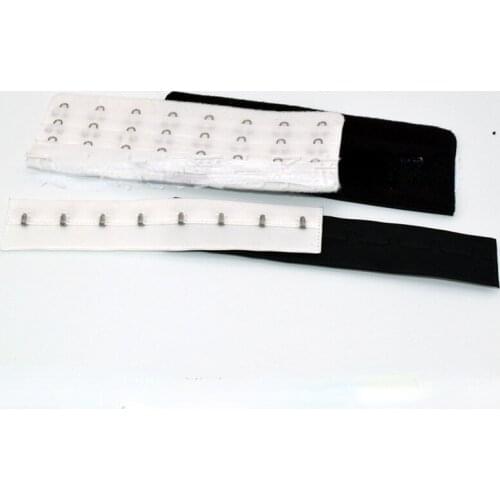 50 sets/lot 15cm Bra Hook and Eye Extension Extender Buckle Black White Tailor Underwear Sewing Accessories
