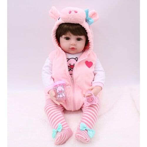 60cm Silicone Vinyl Reborn Baby Girl real Alive Newborn Babies Doll bebe girl reborn Toddler dolls For kids Xmas Gift