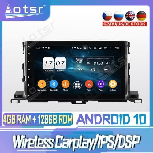 Android 10 PX6 128G For TOYOTA Highlander 2015 - 2017 DVD GPS Navigation Auto Radio Stereo Video Multimedia Player HeadUnit 2din