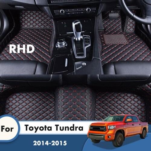 RHD Car Floor Mats For Toyota Tundra 2015 2014 Leather Carpets Custom Car Accessories Interior Foot Pad Styling Decoration Cover