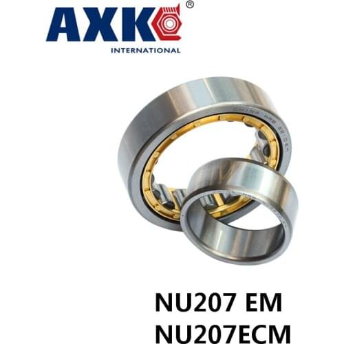 Axk Gcr15 Nu207 Em Or Nu207ecm (35x72x17mm)brass Cage Cylindrical Roller Bearings Abec-1
