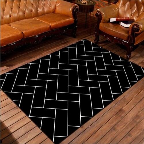 Living Room Carpet Decoration Fashion Personality Geometric Scenery Crystal Velvet Antiskid Home Bedroom Decor Mat