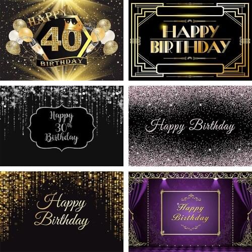 Mehofond Photography Background Black Gold Glitter Bokeh Baby Adult Birthday Party Photographic Photocall Backdrop Photo Studio