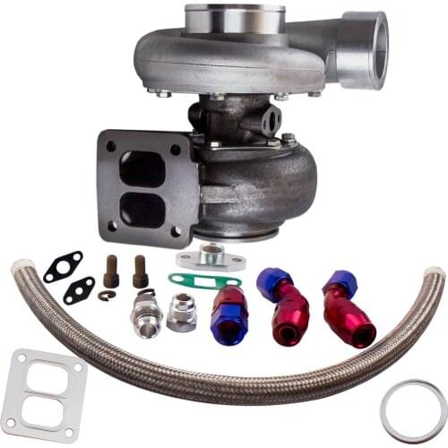 GT45 Turbochager T4 V-BAND 1.05 A/R 600+HPS Steel Oil Drain Return Line Kit for all 4.0L-6.0L engine T4 Flange Supercharger