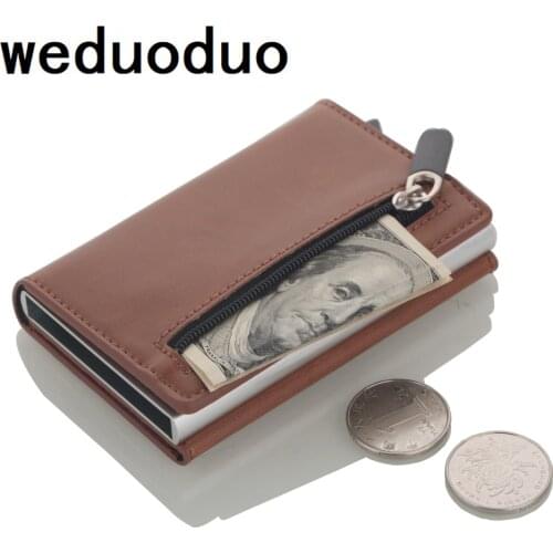 2020 Multifunction Card holder Wallets PU Leather RFID Credit Card Holders Aluminum Alloy Business ID Bank Card Protector Case