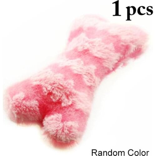Legendog 1pc Bone Shape Dog Chewing Toy Squeaky Funny Plush Dog Teeth Cleaning Toy Dog Bite Toys Pet Accessories Random Color