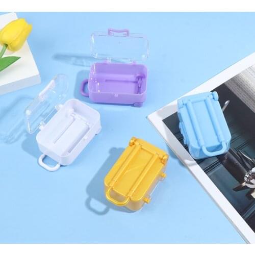 Dollhouse Miniature Plastic Travel Suitcase Luggage Box Doll Accessories Furniture Kids Toy NEW