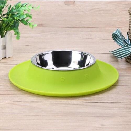 Dog Bowl safe to use With No Spill Non-Skid Silicone Mat Feeder Pet Puppy Cat Food Container for Dogs Cat Steel Water Bowl