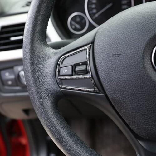 Soft Carbon Fiber For BMW 3 4 Series F30 F33 F36 2013-2018 Car Steering Wheel Button Frame Trim Stickers Accessories