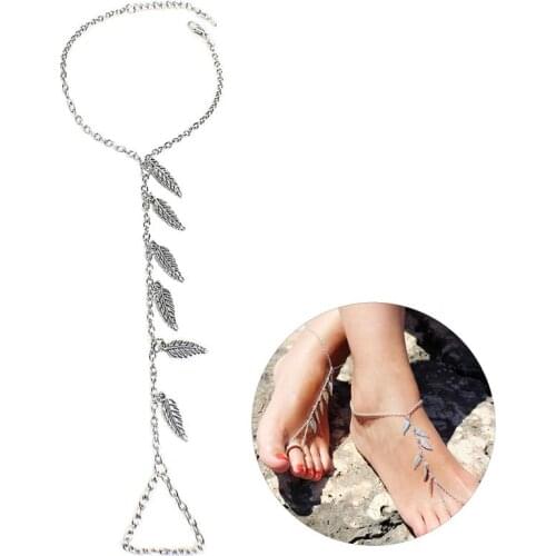 Coxeer 1pc Women Anklet Fashion Leaves Decor Foot Jewelry Sandal Beach Anklet Jewelry Accessories For Beach Travel 2020 New