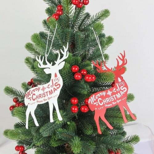 Printed Iron Ornaments Elk Small Pendant Personality Christmas Tree Elk Exquisite Christmas Party Decoration Gift White Red