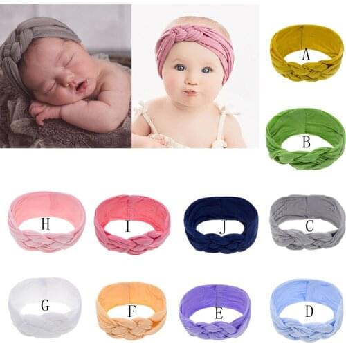Baby Accessories Childrens Solid Color Chinese Knot Nylon Headband Toddler Knot Hair Band Head Wrap Shower Props Gift