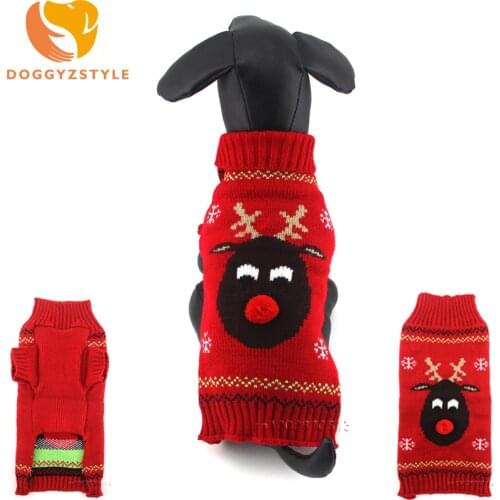 Xmas Reindeer Dog Sweater Winter Knitting Cloth for Small Dog Warm Puppy Coat Chihuahua Dachshund Clothing Sweater Turtleneck