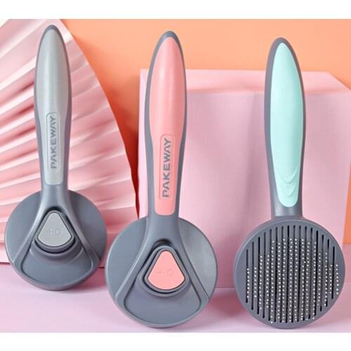 One Key Pet Hair Removal Open Knot Cleaner Massage Cat Comb Trimmer Dog Grooming Brush Special Pin Stainless Steel Needle