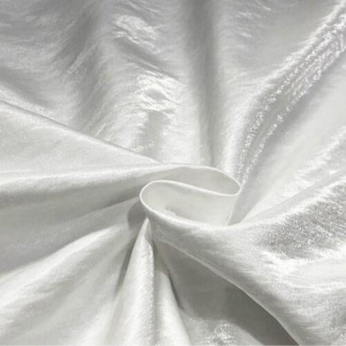 Width 59" Pearlescent White Glass silk Hemp Fabric Drape Linen Material Fashion Dress Fabric By the Half-yard