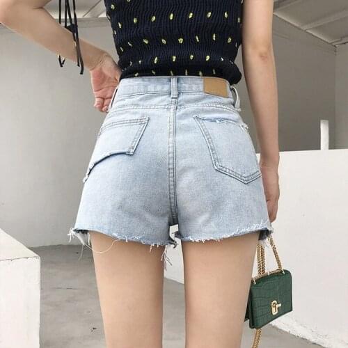Hot Sexy Summer High Waist Womens Denim Shorts Fashion Zipper Fly Ripped Tassel Punk Style Casual Loose Female Wide Leg Shorts