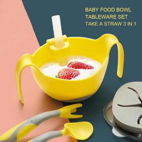 Baby Silicone Training Bowl Baby Feeding Tableware Set For Babies Dishes Childrens Suction Cup Plates For Food Spoon Fork