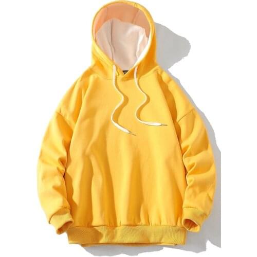 Men Hoodie Solid Color Streetwear Pure Cotton Hooded Surface Plush Couples Spring Autumn 2021 College New Package Mail