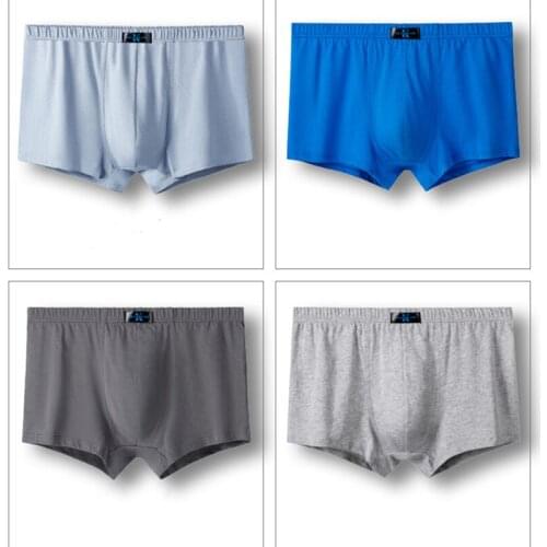 4pcs Mens Big Size Boxers Breathable Underpants Loose Boxer Men Pure Cotton Mans Underwear Soft Boxershorts Men Underwear