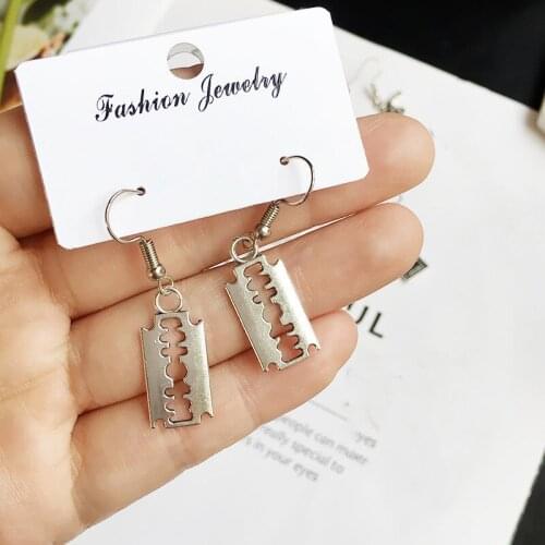Razor Blade Earrings , Gothic, Silver Color, Emo Jewellery , Goth , Punk , Kitsch , Handmade Jewellery , Handmade