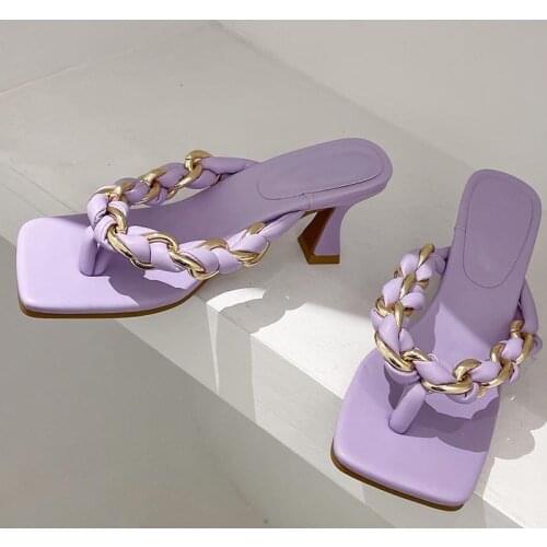 Women Shoes High Heels Chain Weave Women Pumps Sandals Women Heels Sandals Women Summer Footwear High-Heeled Shoes On Heel