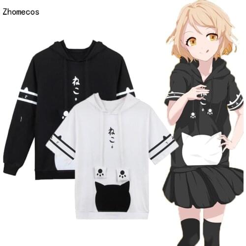 Zhomecos Cotton Amine Neko Atsume Cat Hooded Hoodie Sweatshirt and Hooded T Shirt Costumes