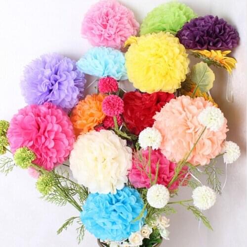 1pcs 10inch (25cm) pompon Tissue Paper Pom Poms Flower Kissing Balls Home Decoration Festive Party Supplies Wedding Favors balls