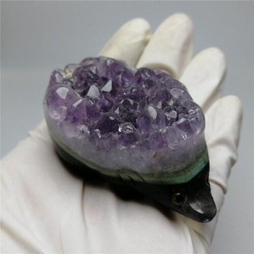 1 pc hot sell high quality natural agate animal hedgehog cluster crystal geode for decoration