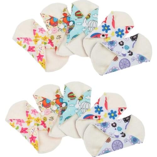 10 Pieces Reusable Menstrual Pillow Sanitary Mom Fabric Slip Liner