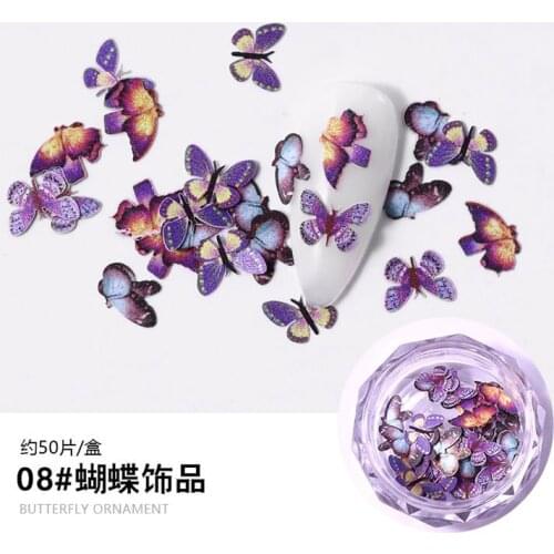 12 pcs New Arrival French Art Nail Sticker butterfly Nail Decoration french tips simulation butterfly