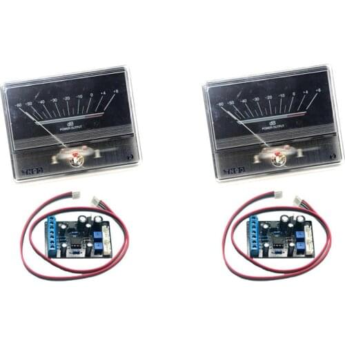 2pcs TN90 Denon VU Meter DB Level Header Audio Power Amplifier Chassis Backlight w/ 2pc TA7318P VU Meter Driver Board