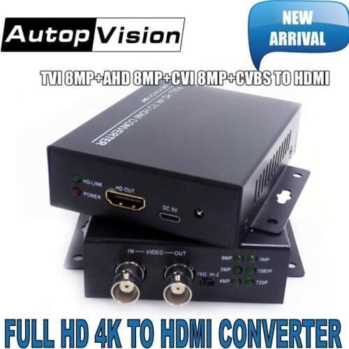 2019 New arrival 4K 720/1080P HDC-ADH 4-in-1 Resolution supports CVI 8MP /TVI 8MP /AHD 8MP+CVBS to HDMI Converter security test