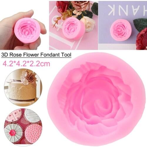 5pcs/set Rose Flower Mold Food Grade Silicone Mold Flower Shape Cake Chocolate Cookies Baking Bakeware Mould Kitchen Tool