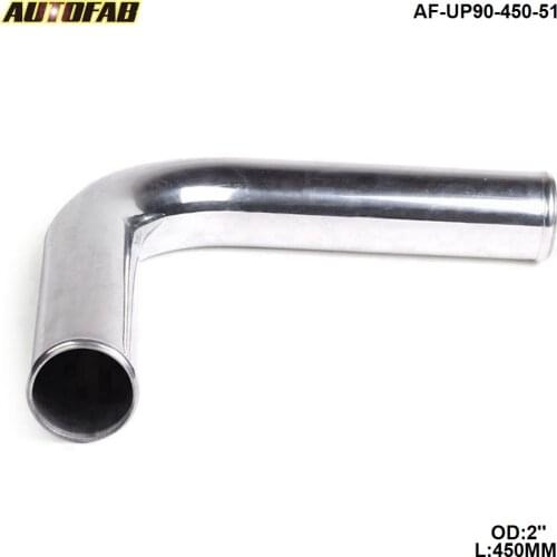 51mm 2"Aluminum Mandrel Bend Exhaust/Downpipe/Intercooler DIY Pipe 90 Degree L: 450 mm For Honda accord 03-07 AF-UP90-450-51