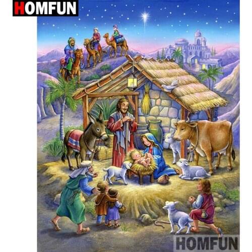 HOMFUN Full Square/Round Drill 5D DIY Diamond Painting "Religious figure" Embroidery Cross Stitch 5D Home Decor Gift A09006