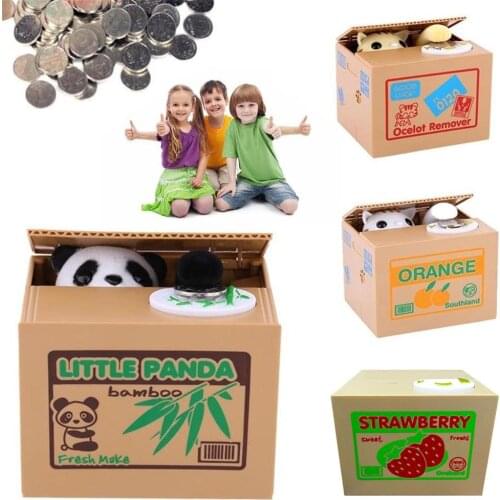 Automatic Stealing Coin Panda Box Stealing Money Piggy Bank Panda Bear English Speaking Great Gift Toys For Children