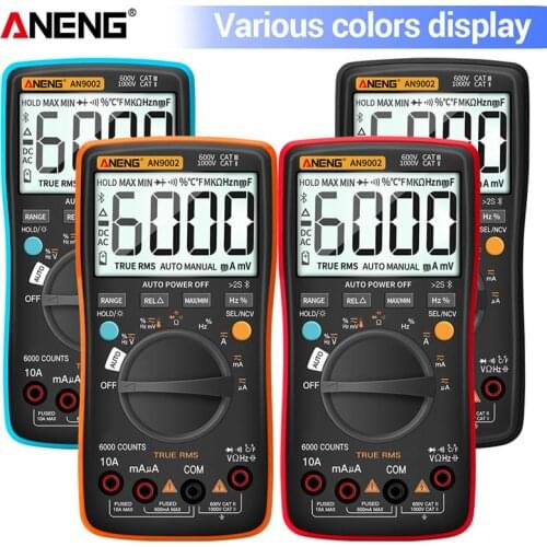 ANENG AN9002 Bluetooth Digital Multimeter 6000 Counts Auto Range True RMS AC DC Current Voltage Resistance Capacitance Tester