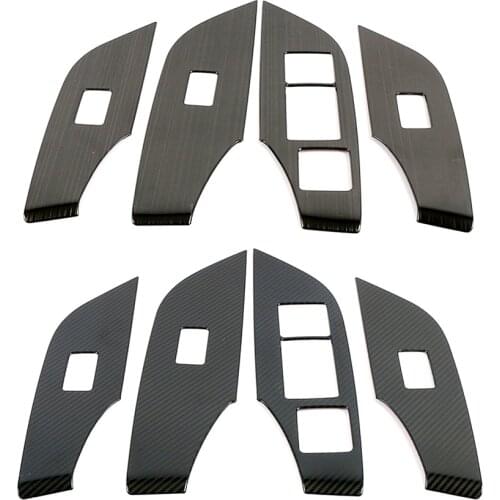 For Toyota Rav 4 Rav4 5 Gen LHD 2019-2021 Inner Door Armrest Window Lift Switch Button Panel Cover Stainless Steel Trim Sticker