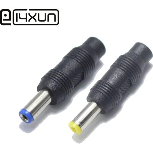 EClyxun 1pcs DC 5.5*2.1/5.5x2.1mm Male to 3.5x1.35/3.5*1.35mm Female DC Power Plug Adapter Connector yellow blue color