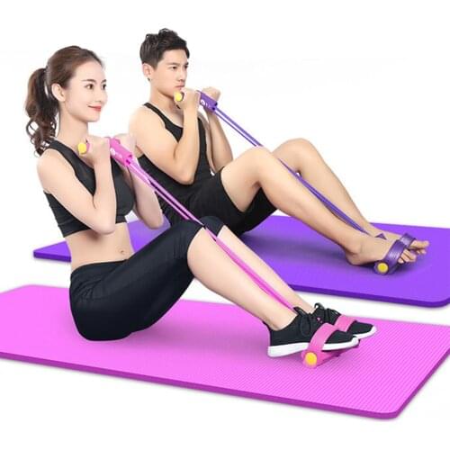 Fitness Gum 4 Tube Pedal Resistance Bands Natural Latex Sit-up Bodybuilding Expander Elastic Band Yoga Sports Crunches Pull Rope