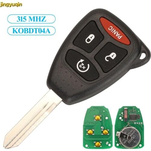 Jingyuqin Remote Car Key Fob Control 315MHZ KOBDT04A For Chrysler Aspen Dodge Dakota Ram Durango 2007-2011 Jeep 3+1 Buttons