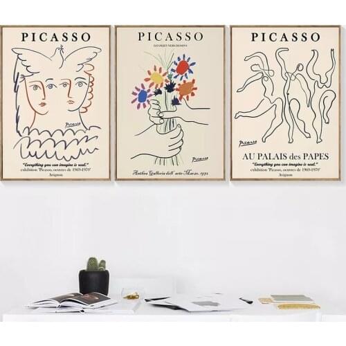 Nordic Picasso Matisse Canvas Painting Posters Prints Abstract Flower Girl Body Face Wall Art Pictures Livingroom Unique Decor