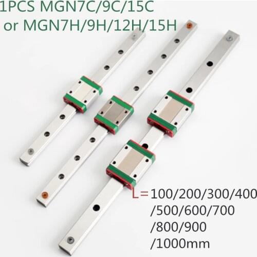 Linear railMGN7 MGN12 MGN15 MGN9 L 100 200 350 500 600 800mm miniature linear rail slide 1pcs guide MGN carriage CNC 3D Printer