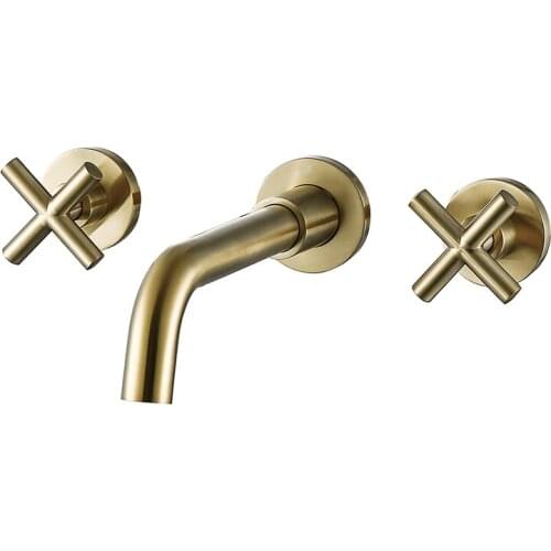 Copper Bathroom Basin Faucets Brass In-Wall Hot & Cold Lavatory/Toilet Sink Mixer Taps Black/Chrome/Brushed Gold Free Shipping