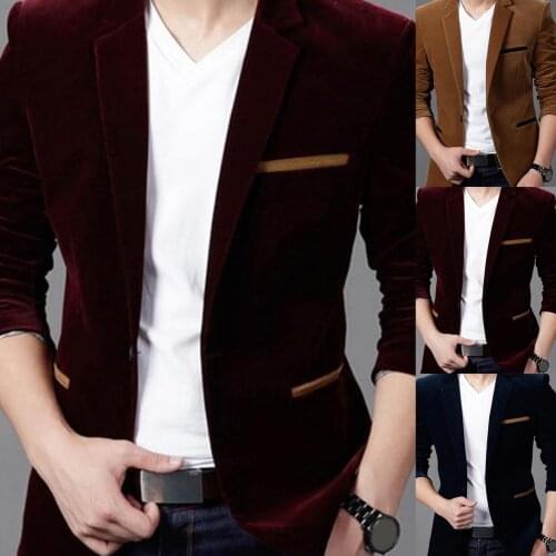 Men blazers Business Suit Velvet Classic Version Lapel Collar Men Cloth for Company Mens jackets Male suit