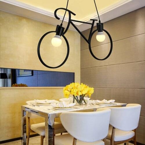 New Pendant Light E27 LED Chandelier Bike Creative Hanging Lamp DIY Design for Foyer Living Room Kid Bedroom Restaurant Cafe Bar